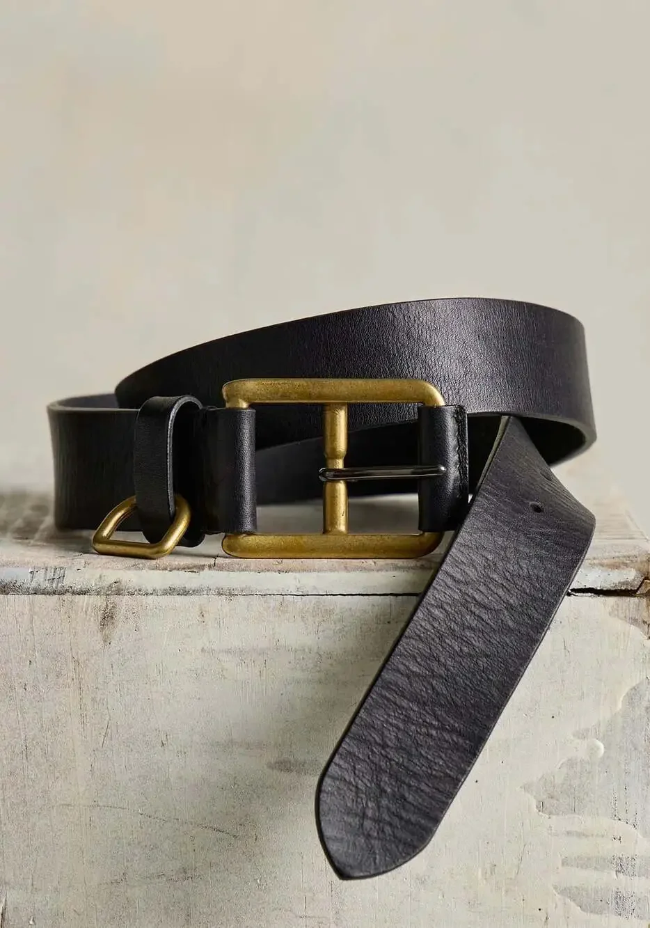 Free People We The Free Brooklyn Leather Belt Black Size Small NWT